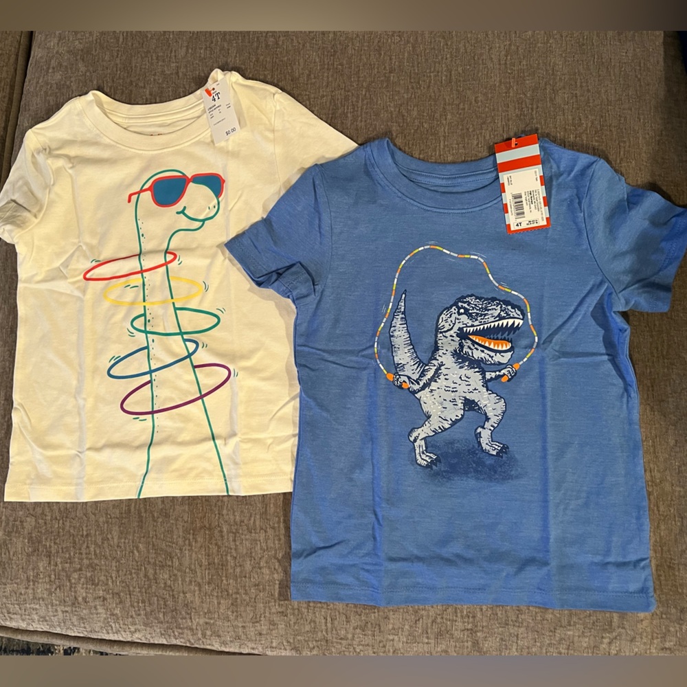 Cat & Jack Dino Shirts - 4T